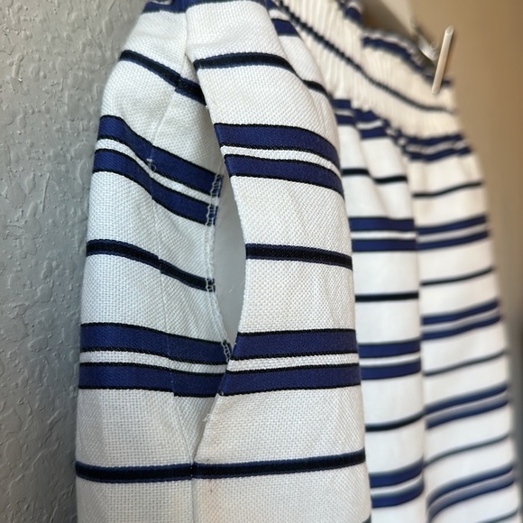 J. Crew Factory Navy and White Striped Sidewalk Skirt Size 6 - Picture 5 of 11
